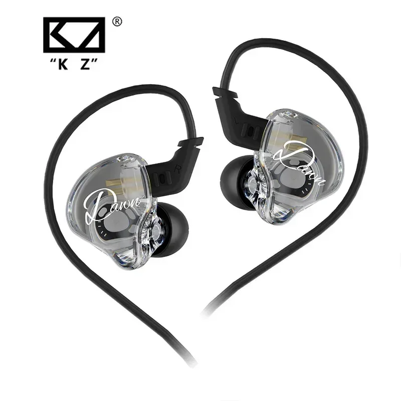 Kz dawn bedrade in-ear hifi-koptelefoon, volledig transparante muziekheadset, sport- en gaming-koptelefoon met microfoon.