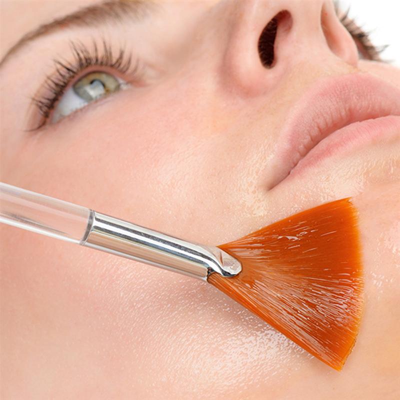 3Pcs Praktische Facial Borstels Fan Make-Up Kwasten Soft Draagbare Masker Borstels Cosmetische Gereedschap Voor Vrouwen Dames Meisjes (Geel)