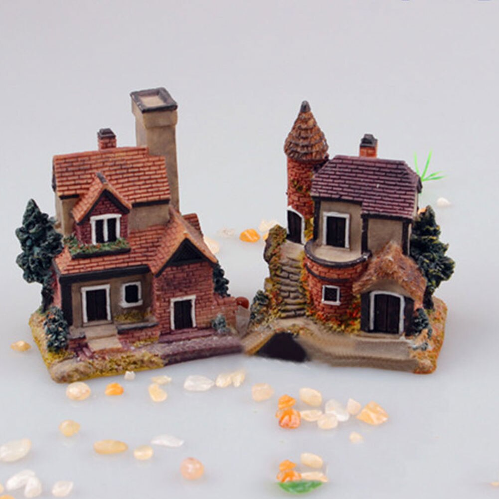 SALES！！ Miniature House Fairy Garden Micro Landscape Home Decoration Resin Craft Decor
