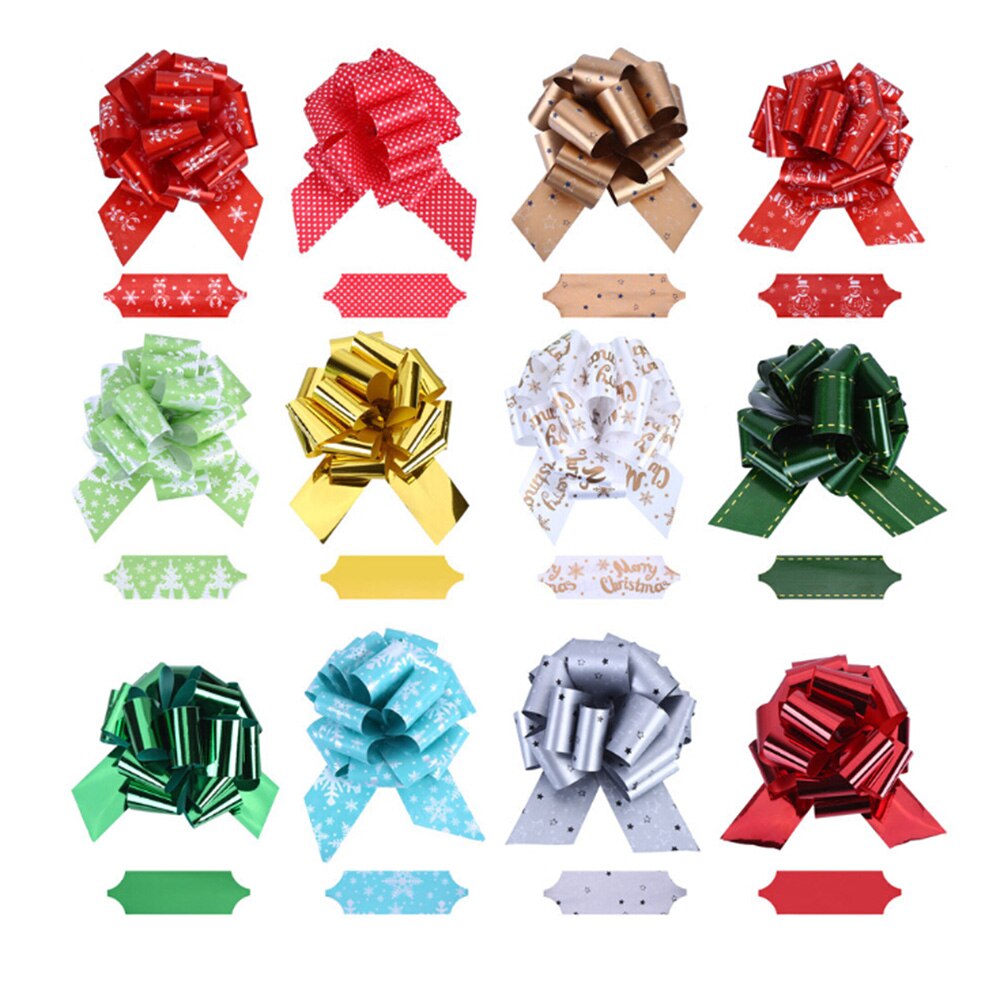 12 st jul handgjorda diy färdigknutna satinband paket rosett bröllop scrapbooking utsmyckning hantverk tillbehör: Default Title