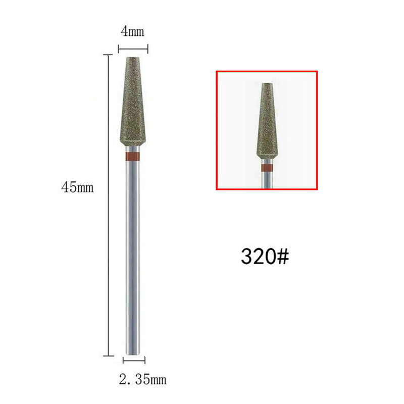 Emery Nail Drill Electric grinding drill Conical Flat Tip Drill Bits for Manicure 2.35mm Hole Nail File Machine: C