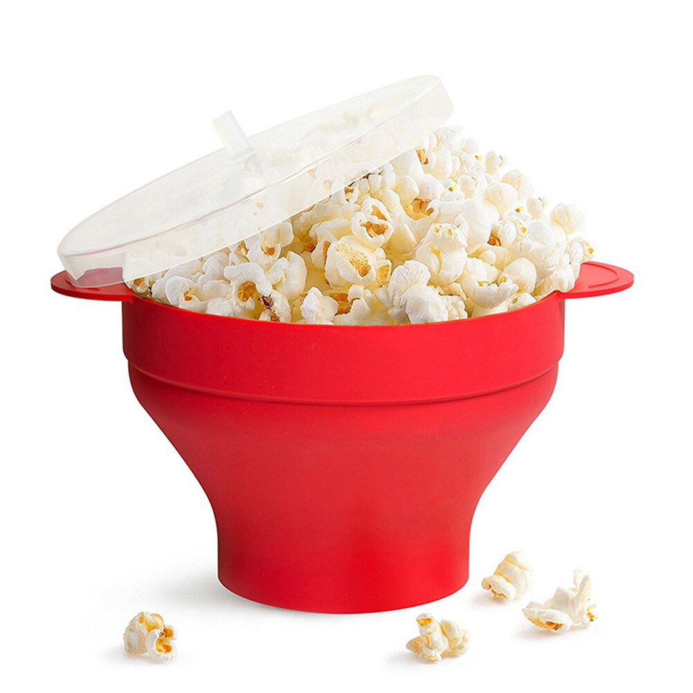 Good Healt Silicone Microwave Popcorn Popper with Lid Home Microwave Popcorn Makers with Handle Collapsible Popcorn Bowl