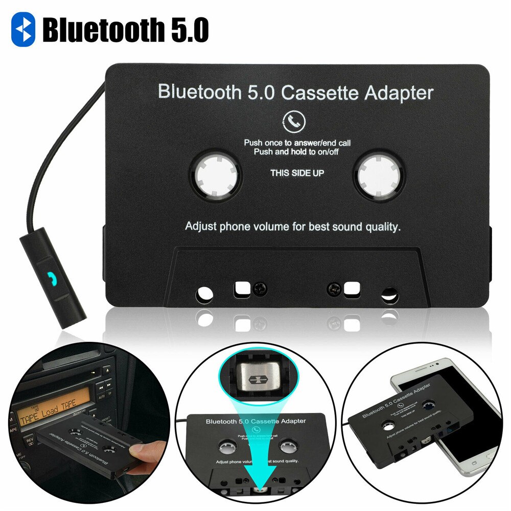 Universal bluetooth 5.0 converter bilbånd  mp3/ sbc/stereo bluetooth audio kassett for aux adapter smarttelefon kassett adapter