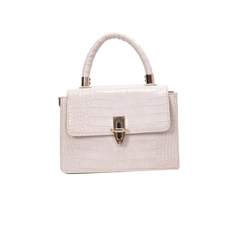 Crossbodytassen met krokodillenmotief voor dames, kleine handtas met ketting, kleine tas van pu-leer, avondtassen voor dames: Beige