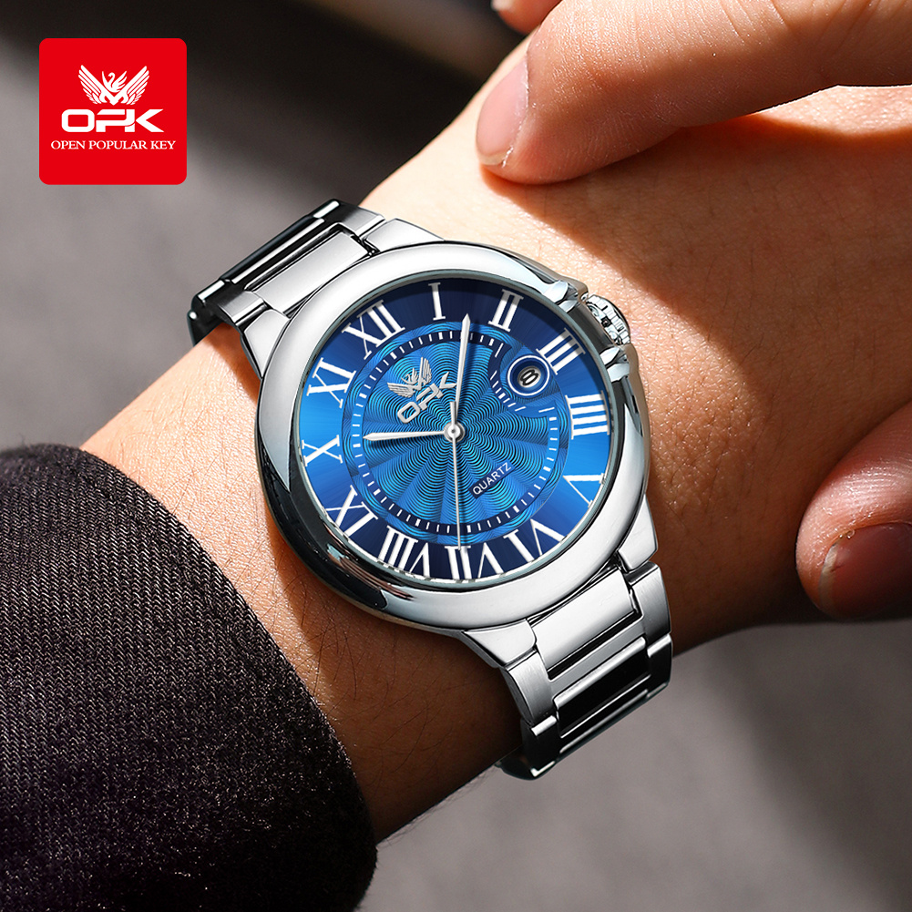 OPK 6039 Herenhorloge Origineel Quartz Horloge Waterdicht Lichtgevende Horloges Voor Man Automatische Datum Horloge Met Doos Reloj Hombre