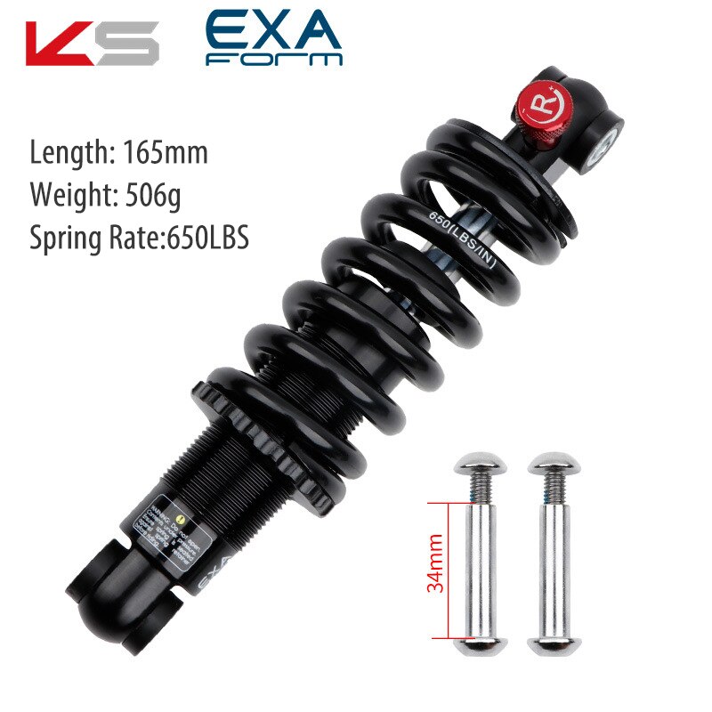 EXA Form Kindshock KS 291R – ressort de bobine hydraulique pour vélo de montagne, amortisseur arrière, précharge, réglable: 165mm