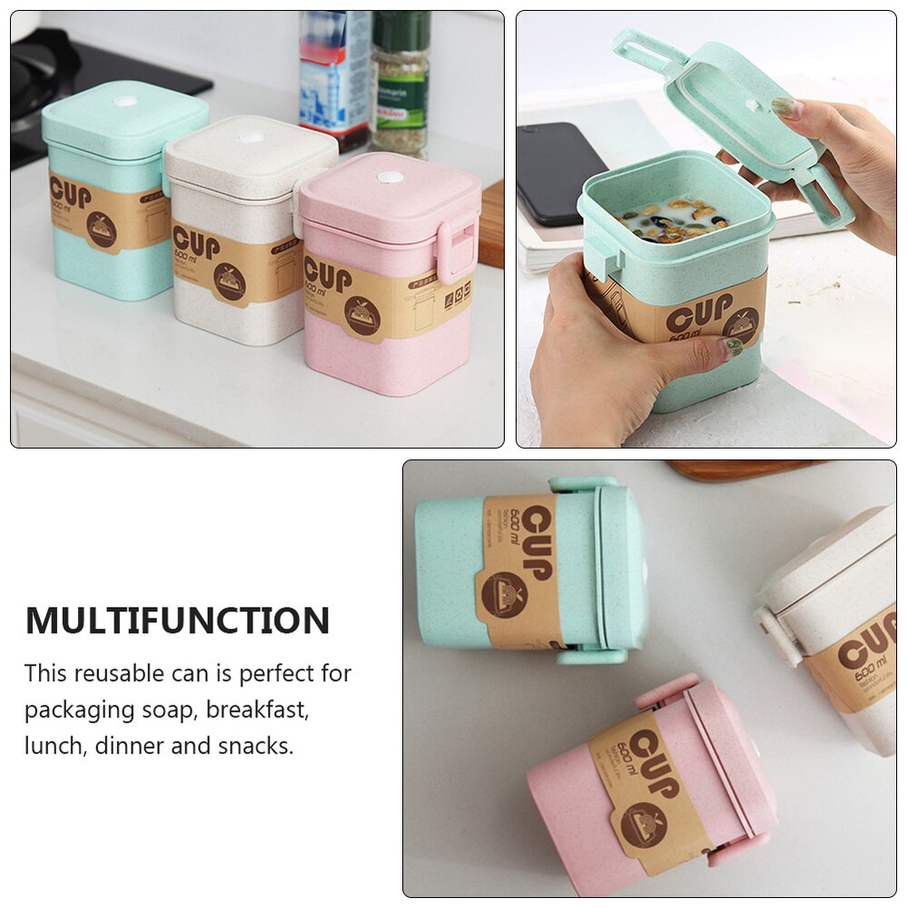 Sealed Soup Cup Practical Mug Anti-scald Porridge Cup Leakage-proof Milk Cup