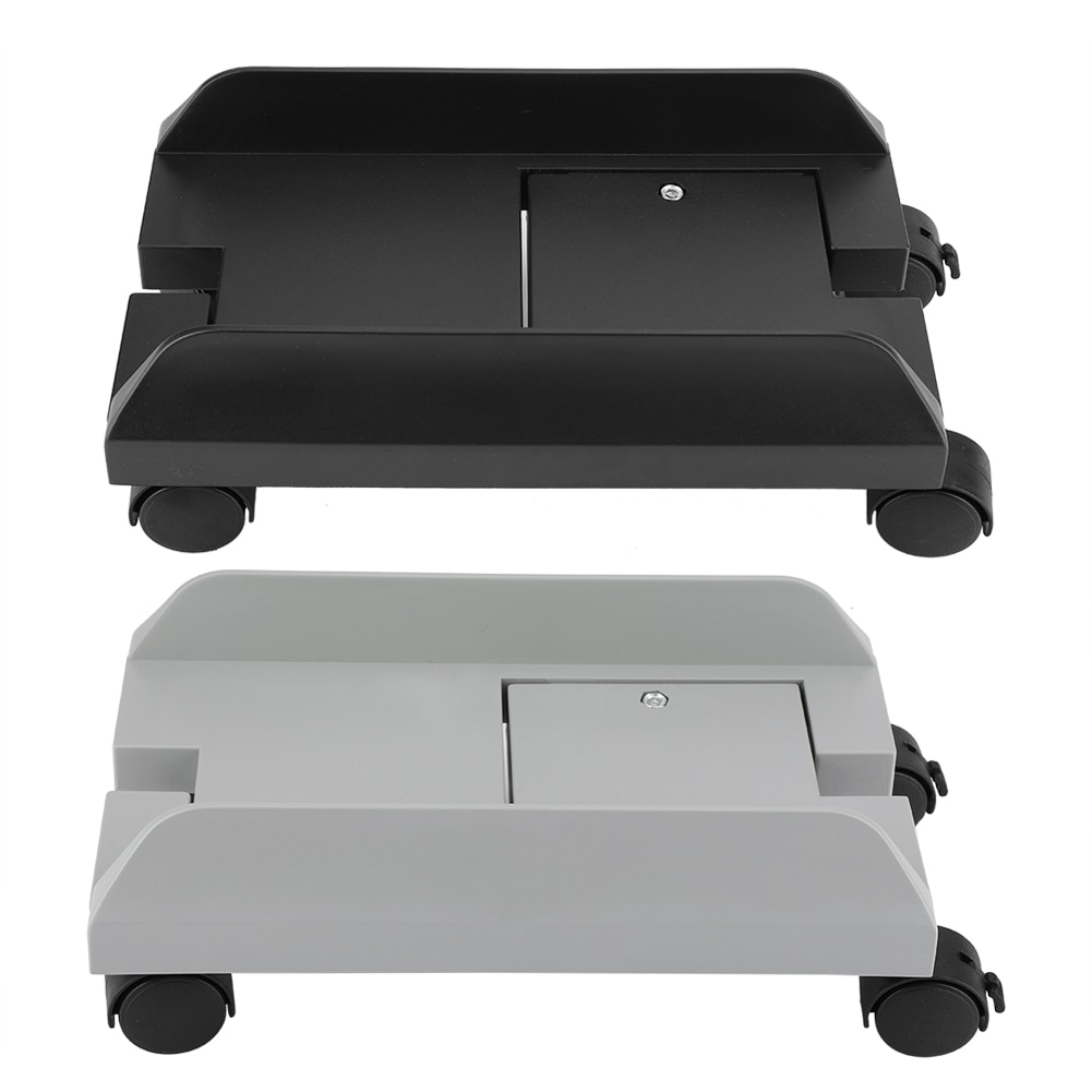 Width Adjustable PC Case Desktop CPU Stand Computer Tower Rolling Wheels
