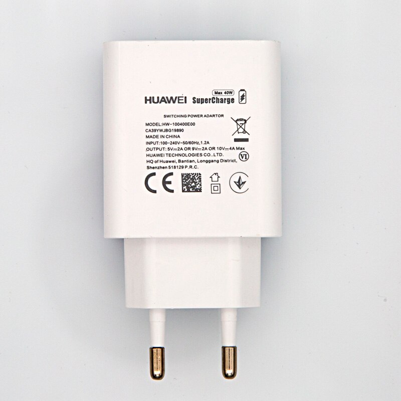 Original da ue carregador rápido huawei p30 pro, 40w carga rápida, cabo usb tipo c 5a, para p30 p40 pro companheiro 20 30 pro nova 5t p20