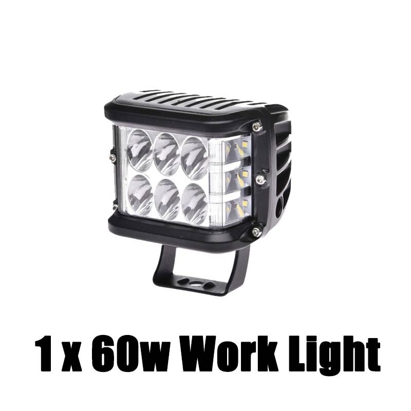 Led Bar Offroad 4X4 60W 4Inch Werk Licht Drie Rijen Dually Side Auto Spotlight Flood Combo 12 Volt voor Auto Atv Boot Mistlampen: 1pcs Black