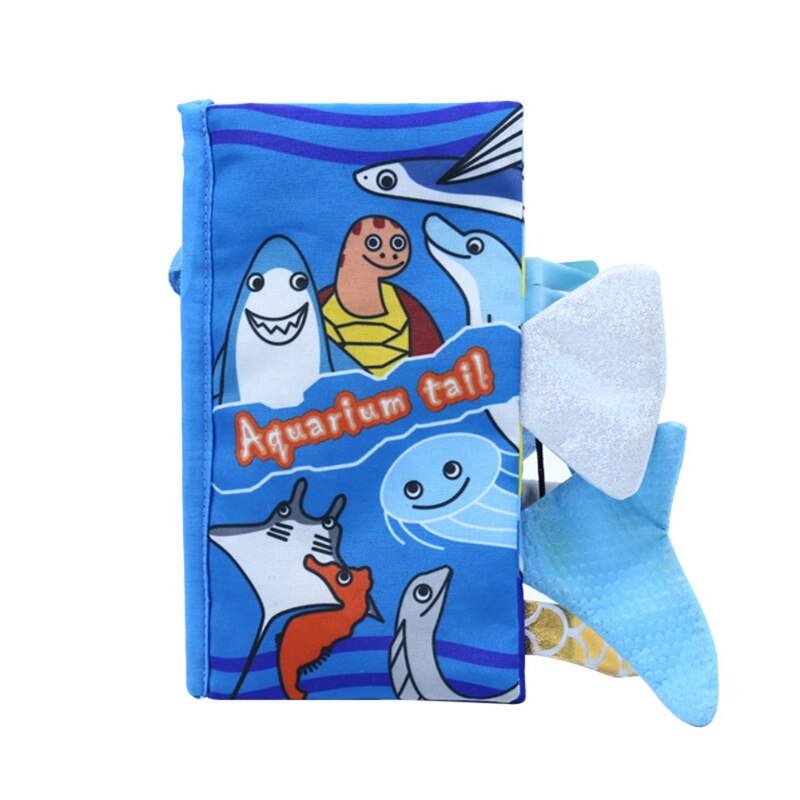 Infant Baby Cloth Books Cartoon Animal Pattern Baby Soft Activity Crinkle Cloth Books Educational Learning Toys