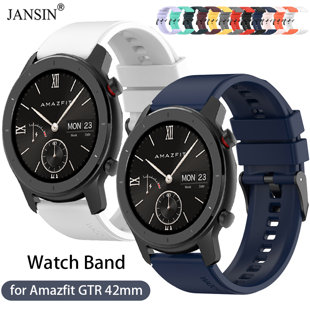 Silikonereim til Amazfit GTR 42mm - Erstatningsarmbånd 20mm