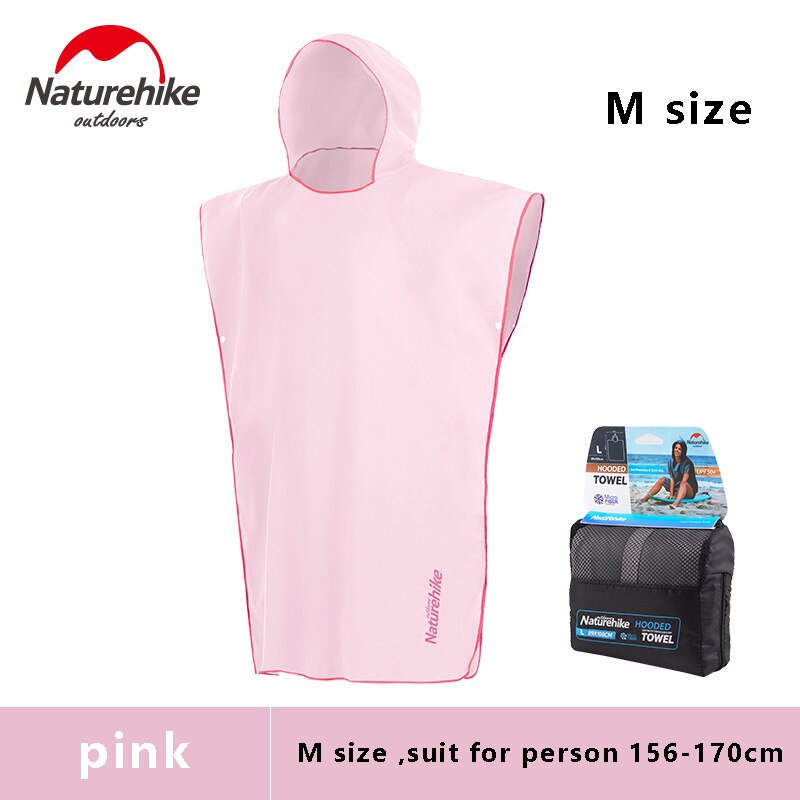 Naturehike Outdoor Strand Veranderende Gewaad Badhanddoek Volwassen Hooded Strandlaken Poncho Badjas Handdoeken Vrouwen Man Badjas: M size pink