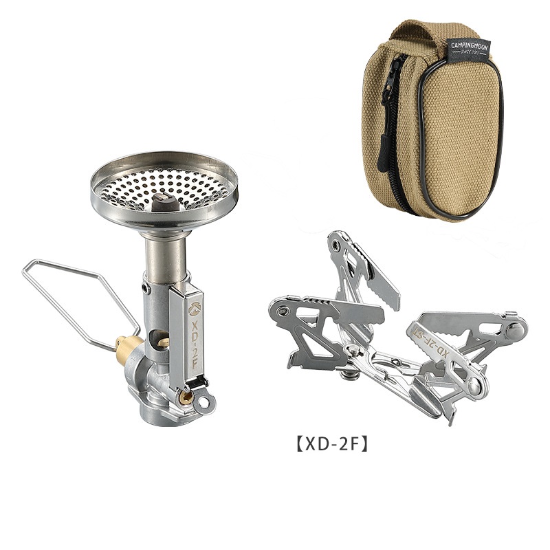 Outdoor Ultralight Camping Gas Stove Campingmoon XD-2F Split Gas Burner Cooking Stove With Bag: WHITE