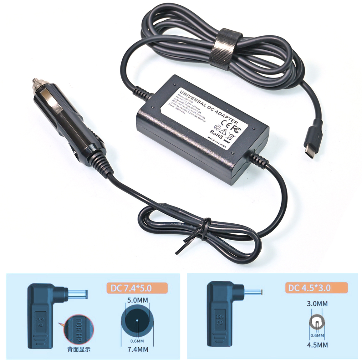 100W 12V-20V Universal Auto Ladegerät USB-C PD 5V 9V 12V 15V 3A 20V 5A Laptops Tablets Fall FÜR LENOVO HP DELL ASUS: Rot