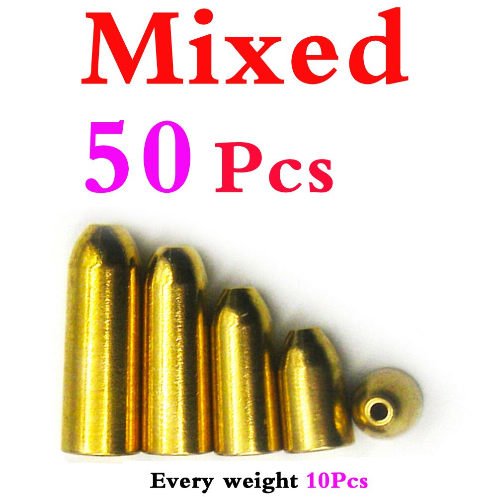 50pcs Weight Assorted Copper Lead Sinkers Kit 3.5/5/7/10g Bullet Shape Weights Fishing Tackle Bullet Sinker Combo Set: sky blue