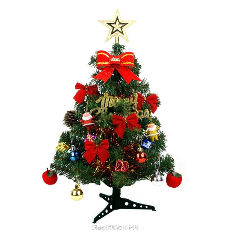 45/60cm LED Artificial Mini Christmas Tree with Pinecone Santa Bow Ribbon Star Ornaments String Light O30 20: 11AG201050-60-1
