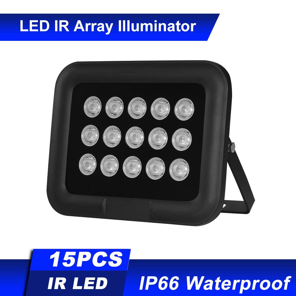 15 stk array ir leds ir illuminator nattesyn infrarød illuminator vidvinkel lang rækkevidde vandtæt til cctv sikkerhedskamera