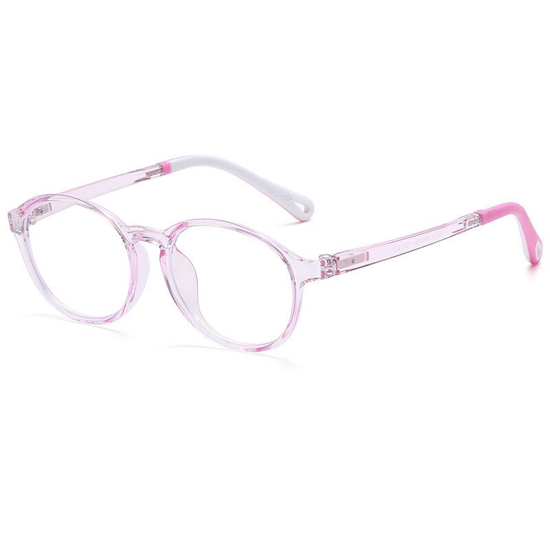 Gafas ópticas con montura Ovalada para niños y niñas, lentes transparentes de silicona suave, con protección contra luz azul, para ordenador: C3