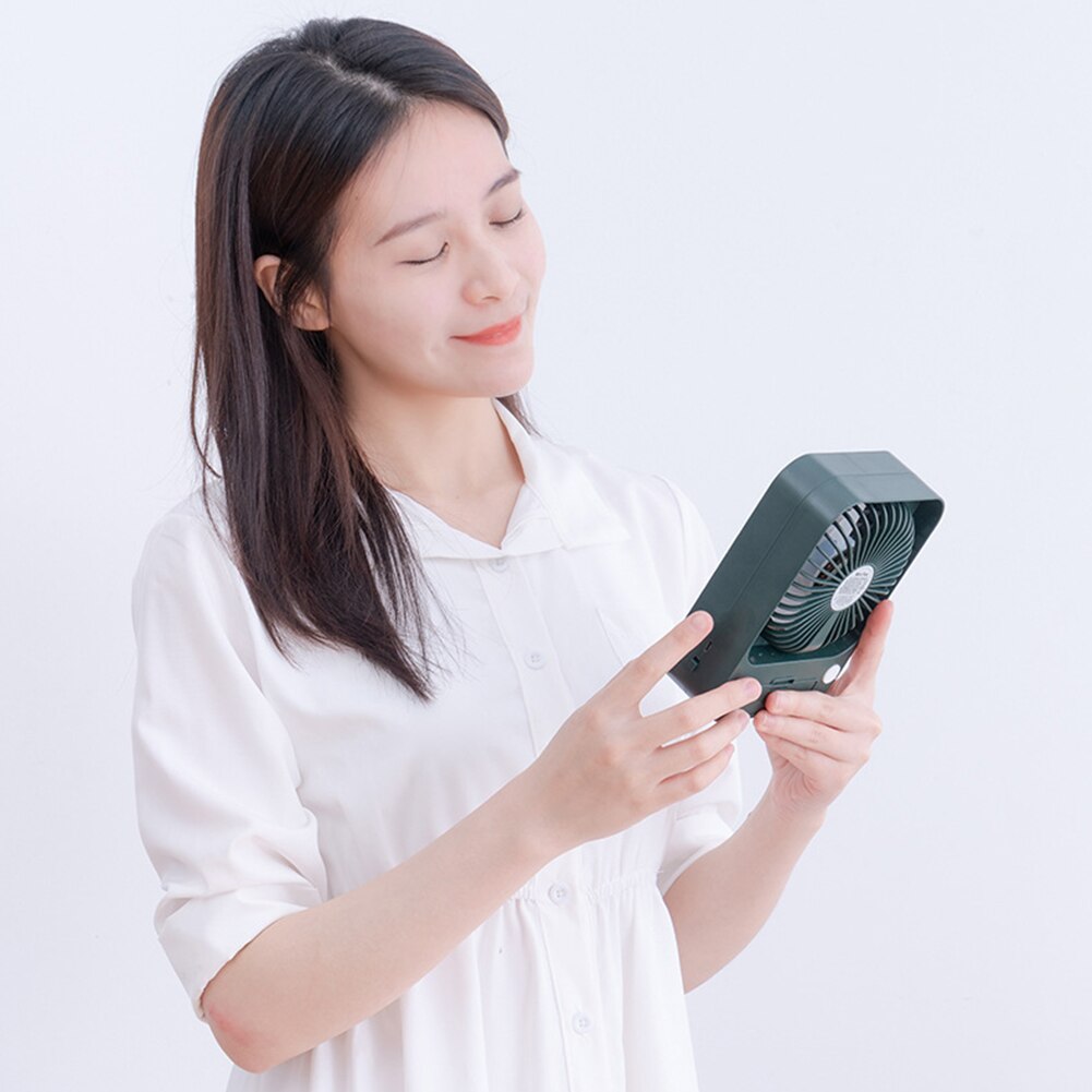 Portable 2 in 1 3 Gears Handheld Leafless Air Humidifier Fan USB Quiet Summer Electric Personal Desktop Fan for Office Bedroom