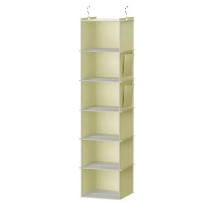 Hanging Closet Organizer and Storage Foldable Multilayer Closet Hanging Storage Shelf with Hook Shoe Cap Clothes Pants Organizer: Chocolate