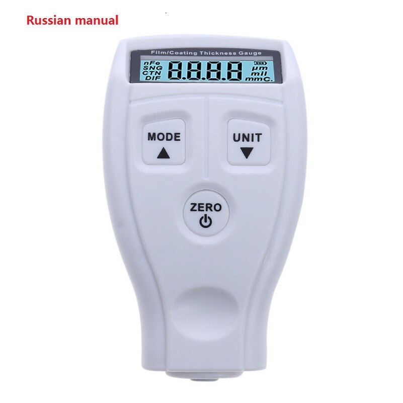 Russisk engelsk manual  gm200 belægning bilmaling tykkelsesmåler tester ultralydsfilm mini bilbelægning måler malingsmåler: Hvid russisk