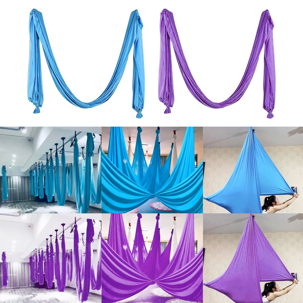 Tela de seda para Yoga, Pilates, columpio aéreo, 2 uds.