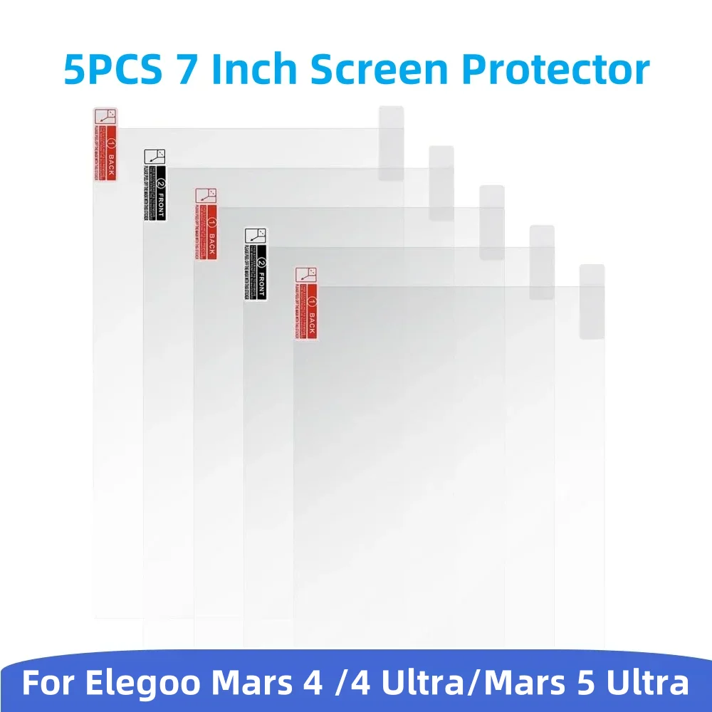 5Pcs Screen Protector For ELEGOO Mars 4/ 4 Ultra/ Mars 5 Ultra LCD Resin 3D Printers Anti Scratch Protective Film Accessories