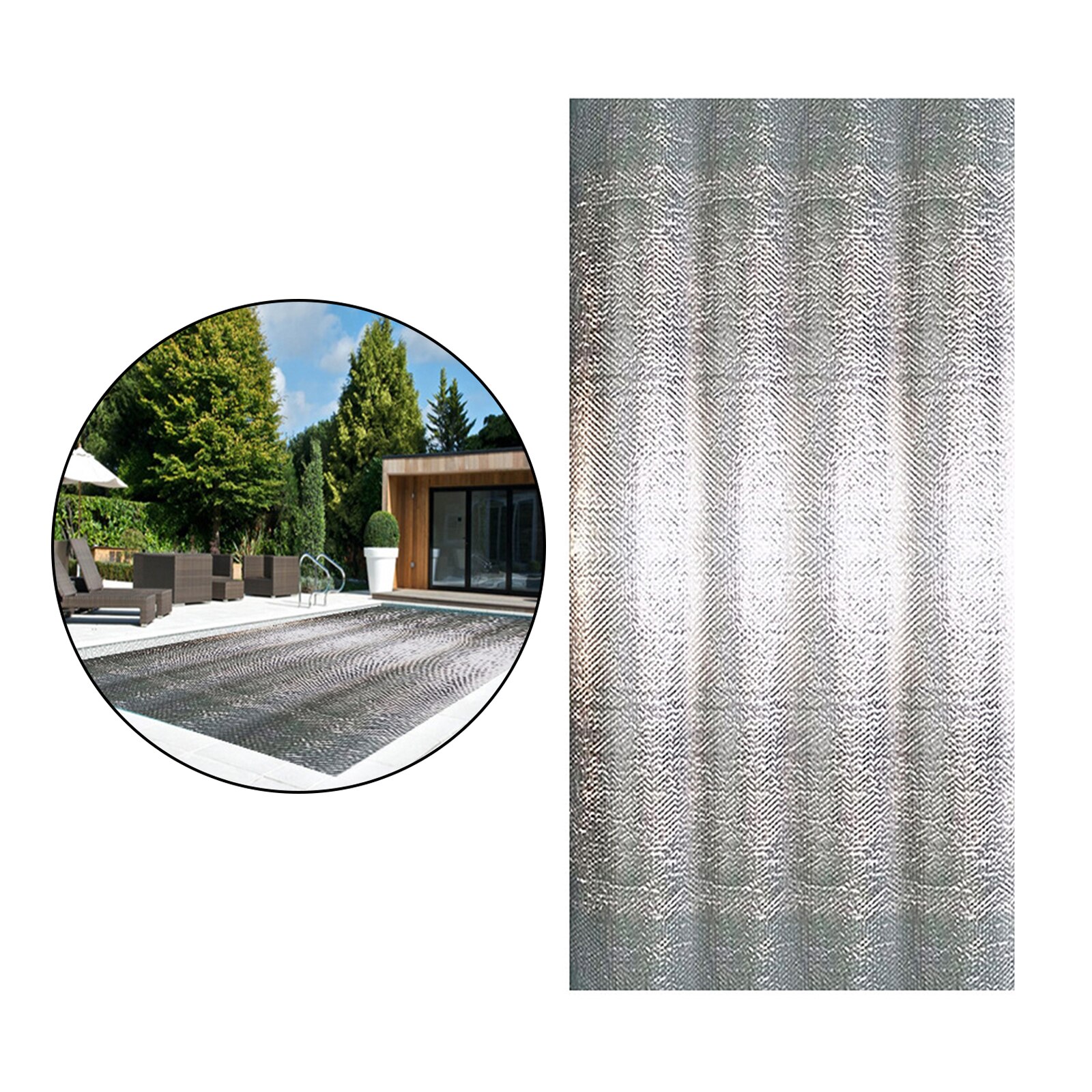 Practical Pool Cover Thermal Insulation Anti-UV Insulation Film Silver: 200 x 400cm