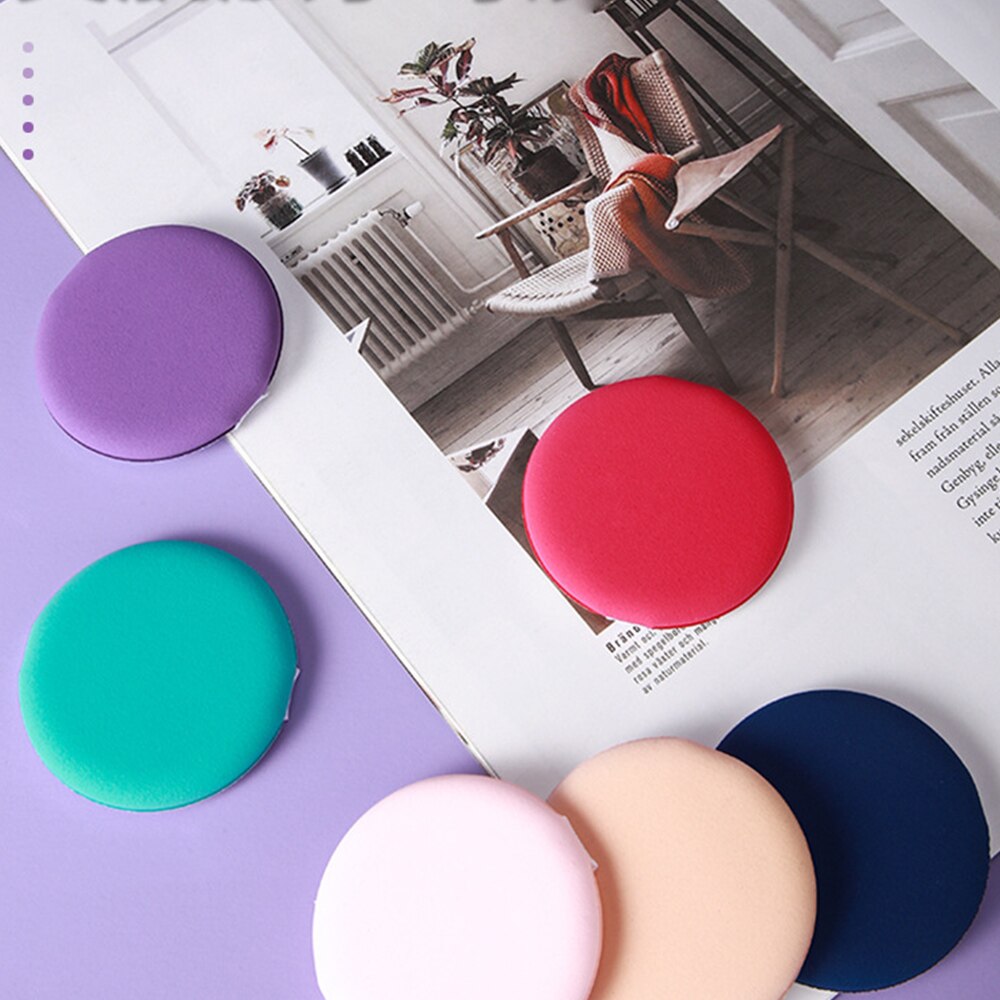 Esponjas redondas portátiles para maquillaje, 12 Uds., almohadillas de polvo sueltas con cojín de aire, con correa para maquillaje en polvo, colorete cosmético