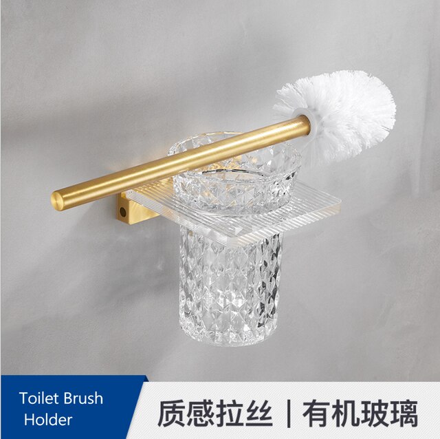 Porte-rouleau de papier toilette en aluminium, matériau acrylique, crochet pour essuie-tout: toilet brush holder