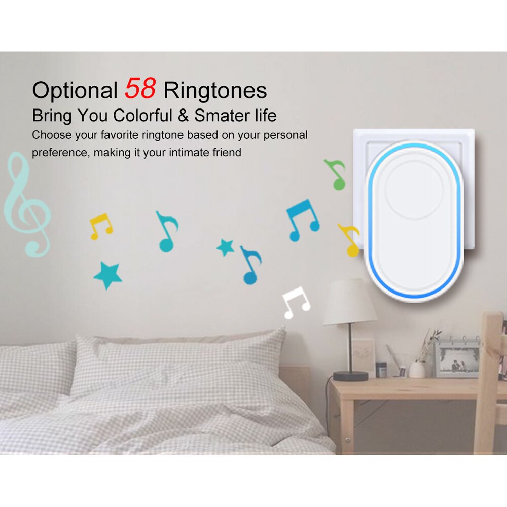 Tuya – sonnette intelligente sans fil wi-fi 433MHz, hôte d'alarme, Kit de sonnette avec carillon pour l'extérieur et l'intérieur