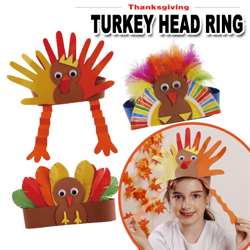 kindergarten lots arts crafts diy toys Turkey head ring crafts kids educational for children's toys girl/boy