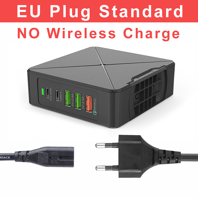 75W chargeur USB PD Type C chargeur rapide pour iPhone 8 X XR Qi chargeur sans fil pour Samsung téléphone portable QC 3.0 chargeur mural rapide: EU Plug F88