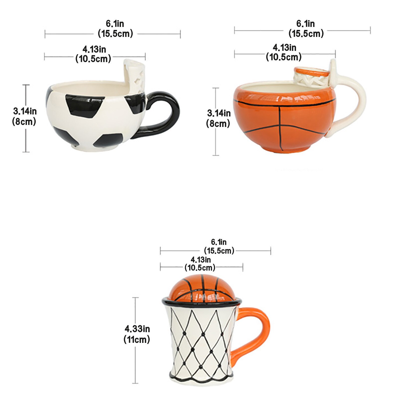 Tazas de cerámica para baloncesto, balón de fútbol, té, taza tazón de dibujo animado, café, para el desayuno, accesorios de herramientas de cocina, n. ° 40