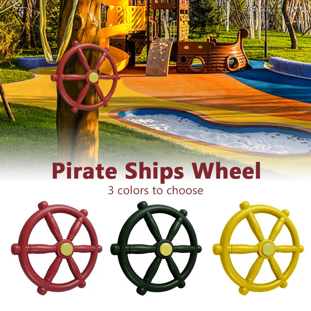 Kids Toy Safe Jungle Gym Steering Children Climbing Frame Smooth Swing Accessory Amusement Park Garden Pirate Ships Wheel Game