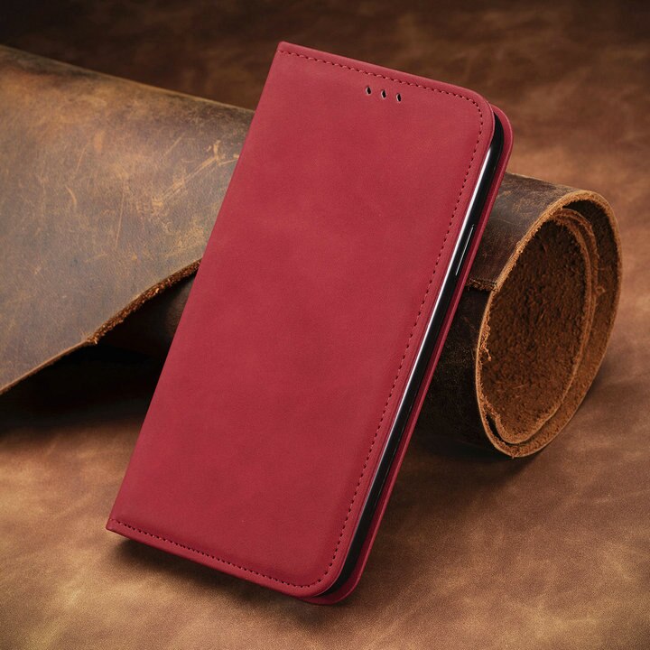 Luxury Smooth Wallet Coque for Samsung A03 Core Flip Case Texture Leather Book Etui Samsung Galaxy A03S Case A 03 S Phone Cover: For Samsung A03s / Red