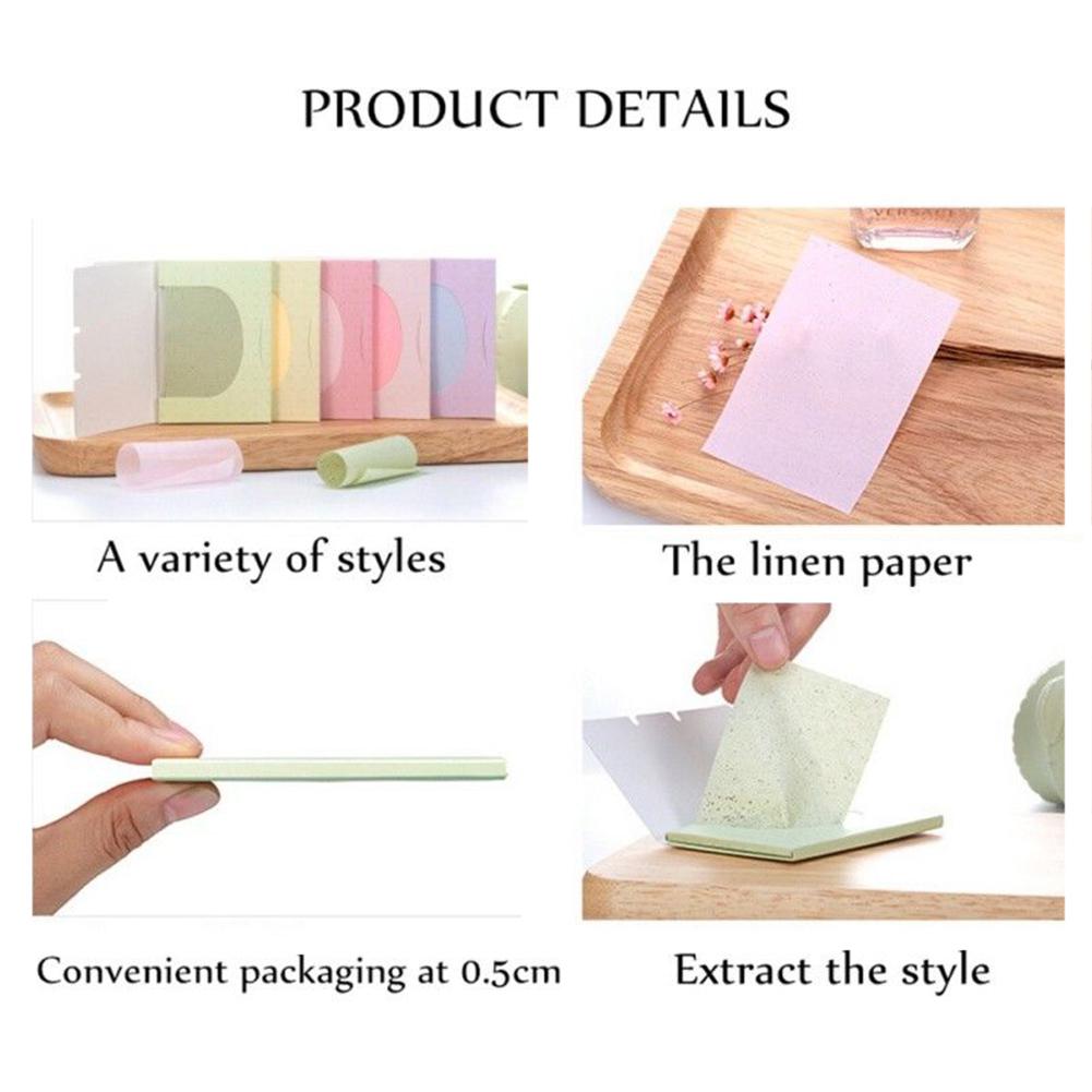 XY Fancy 100 Pcs/box Face Oil Absorbing Paper Plant Fibres Breathable Linen Pulp Blotting Paper