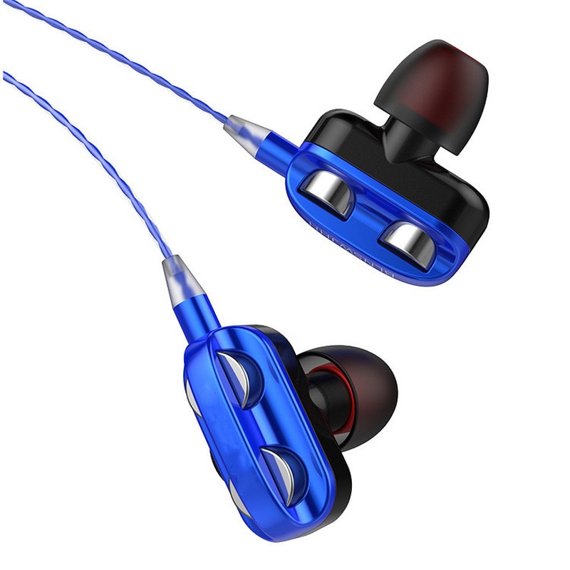 1Pcs Sport Oordopjes Dual Drivers 4 Eenheden Zware Bas Hifi Muziek Oortelefoon Universele 3.5Mm In-Ear Wired oortelefoon