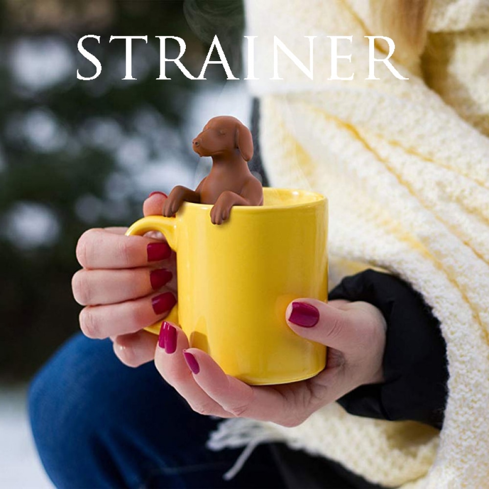 Animal Pet Dog Doggy Puppy Tea Infuser Black Grey Pet Tea Filter Food Grade Silicone Rubber Purrtea Tea Strainer