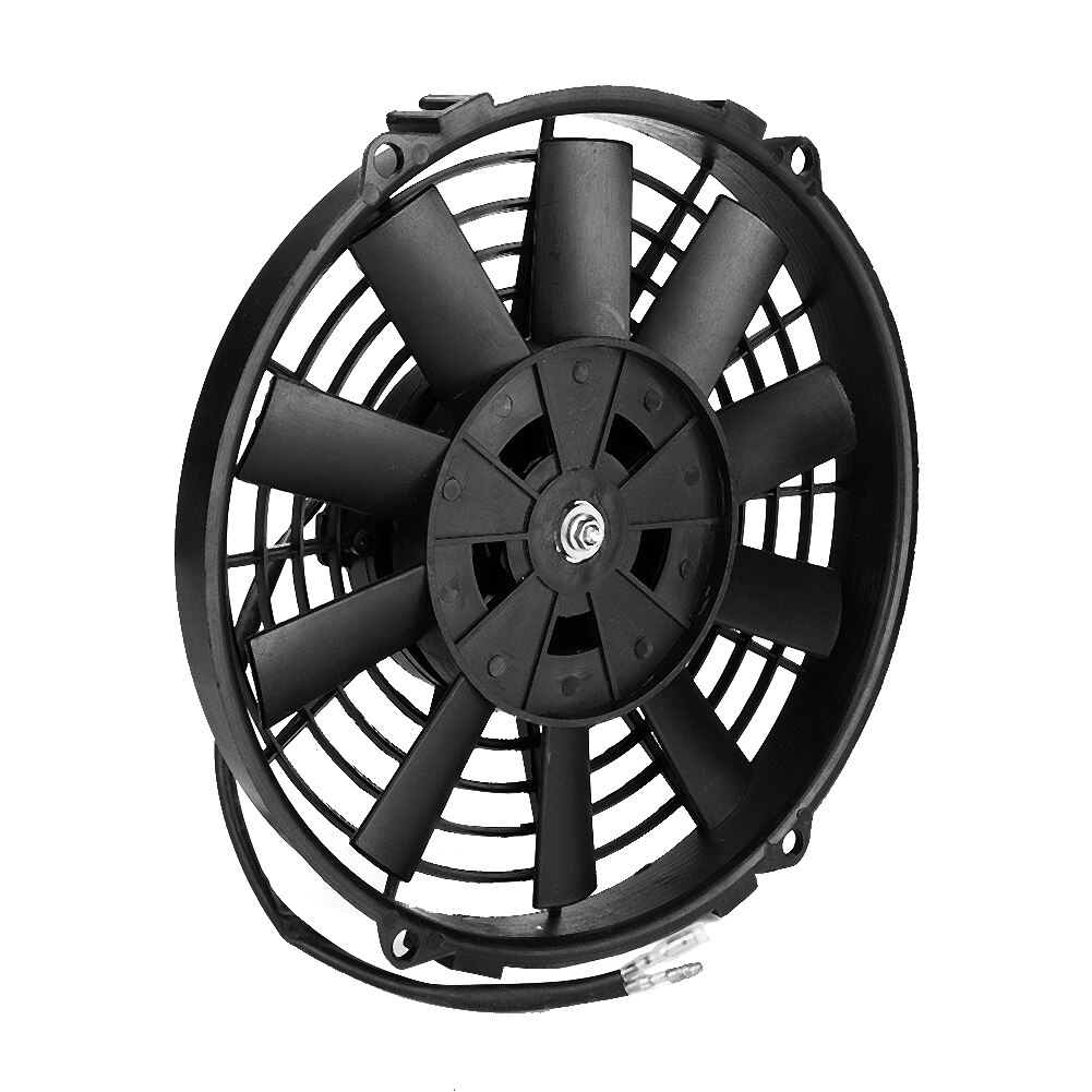 Universele koelventilator 12v 24v 80w 9 inch auto gebogen bladen airconditioner condensor elektrische koelventilator radiator koelventilator