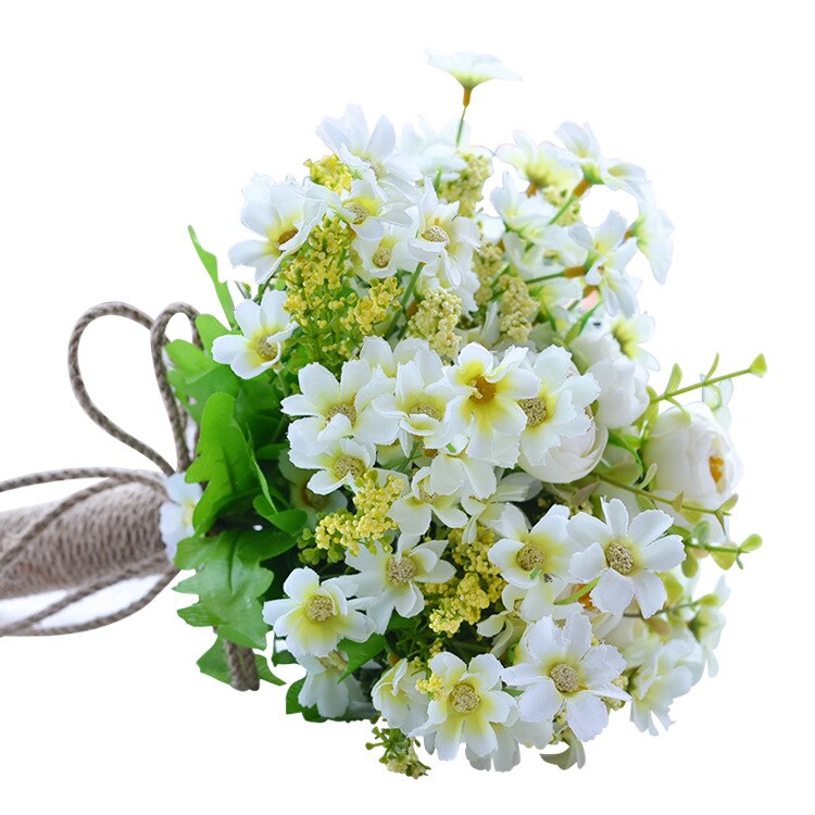 Idyllic wind holding flowers Flowers Wedding Bouquet Peony Rose Artificial Flowers Bouquet Champagne Mulit Color Vintage Bridal