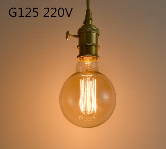 Bombilla Edison E27, 40W, 60W, 220V, A60, BT53, ST64, A19, T45, ST48, ampolla de luz incandescente, lámpara Vintage para decoración de Navidad: G125 / 40W 220V