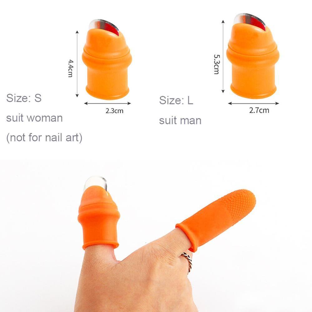 1 stk silikone fingerbeskytter beskyttelsesudstyr sikre handsker beskyttere værktøj haven klinge plukke ringe til skæring af frugt ga  b7 x 4