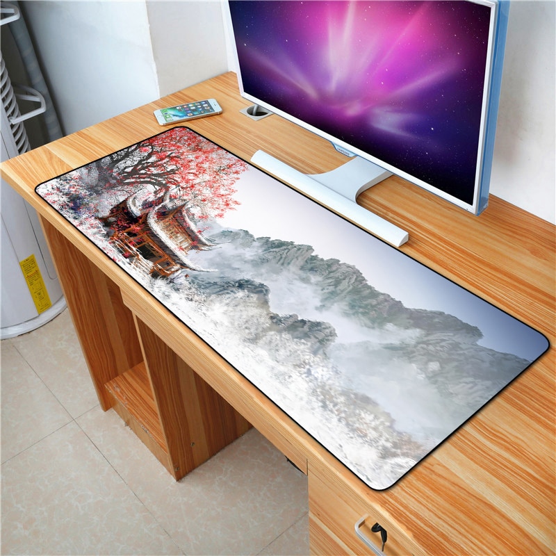 FFFAS 70X30com Snow mountain scenery mouse pad Notebook computer PC Keyboard and mouse applications Waterproof Natural Rubber XL