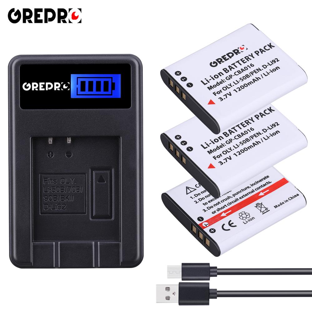 Batterie 3x D-Li92 Li-50B D Li92 Li50B + chargeur Li 50B pour OLYMPUS SP 810 800UZ u6010 u9010 SZ14 SZ16 D755 SZ30 SZ20, Li 70B 90B