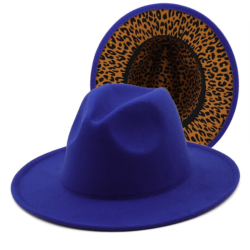 Brede Rand Fedora Hoed voor Vrouwen Effen Kleur Wol