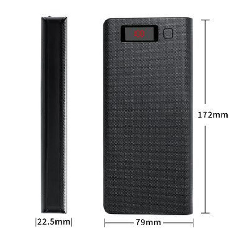 8x 18650 Batteries DIY Power Bank Box Holder Case Dual USB Charger LED Light G6DC