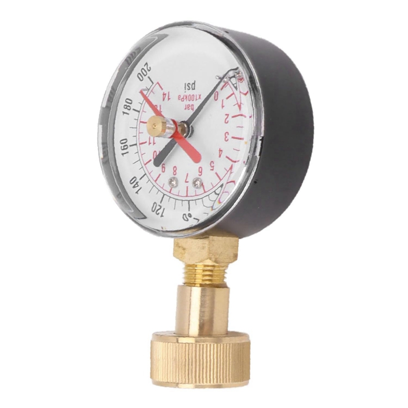 Wasserdruckmessgerät 0 bis 200 psi Universal-Wasserdruckprüfmessgerät mit 3/4-Innenschlauchgewinde für langlebig und einfach zu bedienen