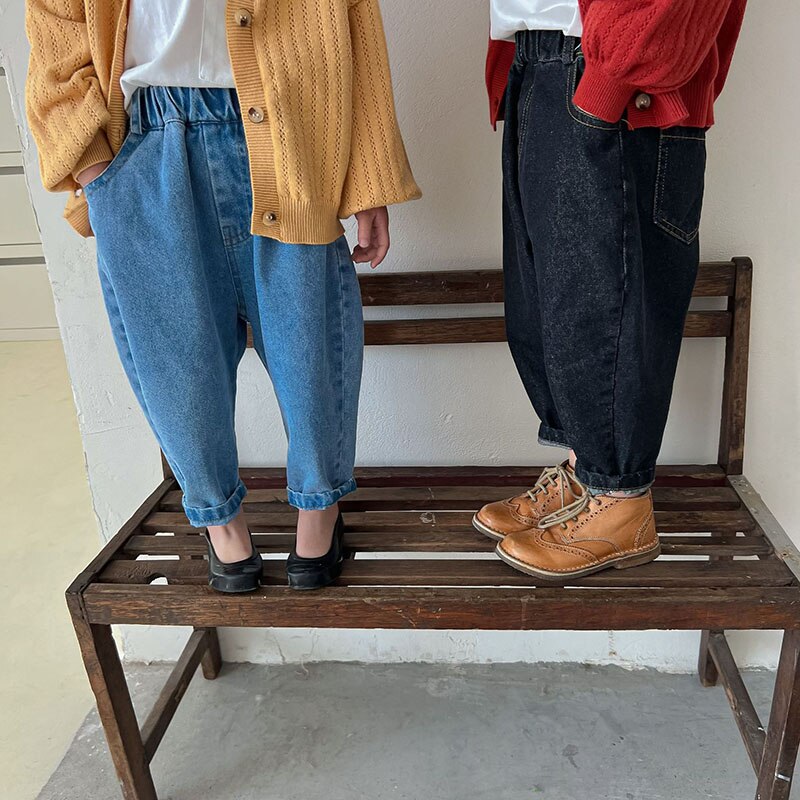 MILANCEL – pantalon en Denim pour enfants, vêtement décontracté en coton, carotte, printemps 2022